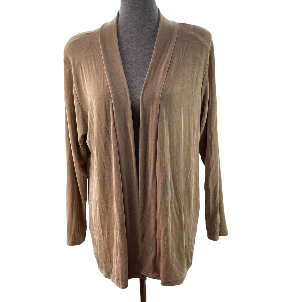 Jostar Travel Knit Open Front Cardigan Jacket Womens Size Large Beige